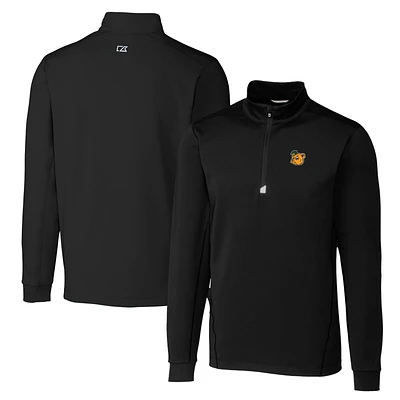 Men's Cutter & Buck Black Baylor Bears Big Tall Traverse Stretch Quarter-Zip Pullover Top