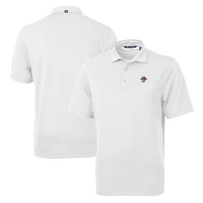 Men's Cutter & Buck White ECU Pirates Team Big Tall Virtue Eco Pique Recycled Polo