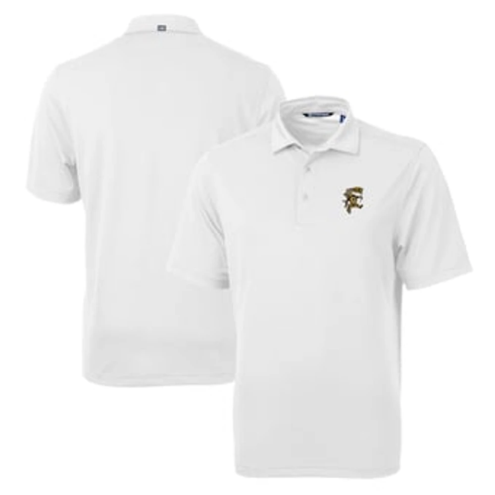 Men's Cutter & Buck White Grambling Tigers Team Big Tall Virtue Eco Pique Recycled Polo