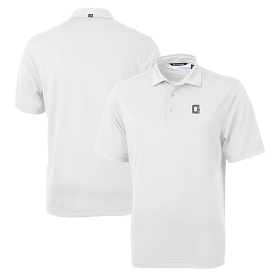 Men's Cutter & Buck White Georgetown Hoyas Team Big Tall Virtue Eco Pique Recycled Polo