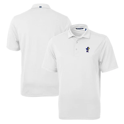 Men's Cutter & Buck White Kansas Jayhawks Team Big & Tall Virtue Eco Pique Recycled Polo