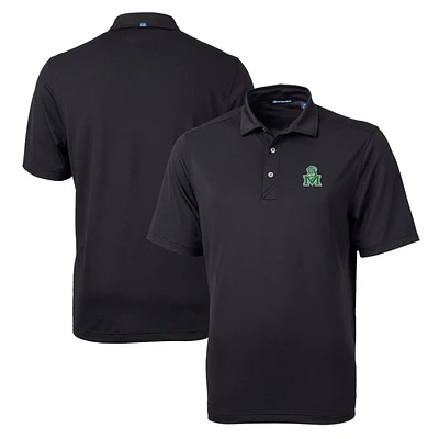 Men's Cutter & Buck Black Marshall Thundering Herd Team Big Tall Virtue Eco Pique Recycled Polo