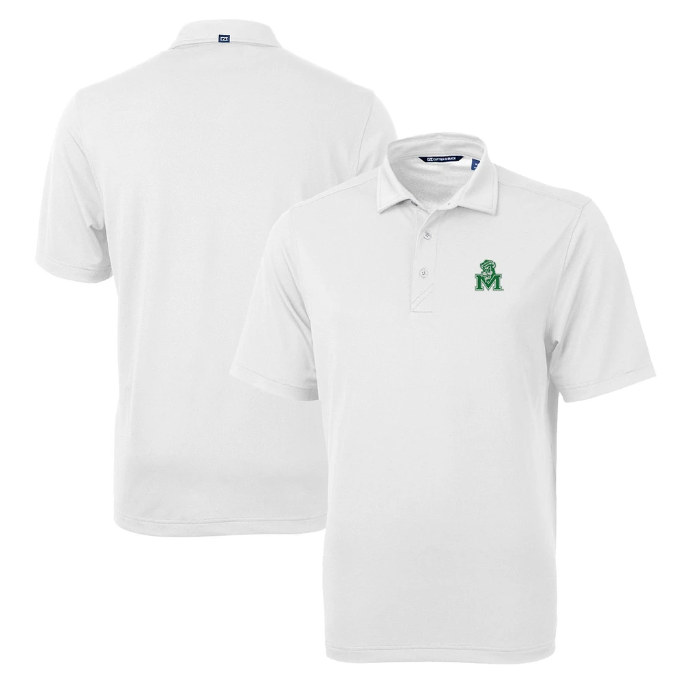 Men's Cutter & Buck White Marshall Thundering Herd Team Big Tall Virtue Eco Pique Recycled Polo