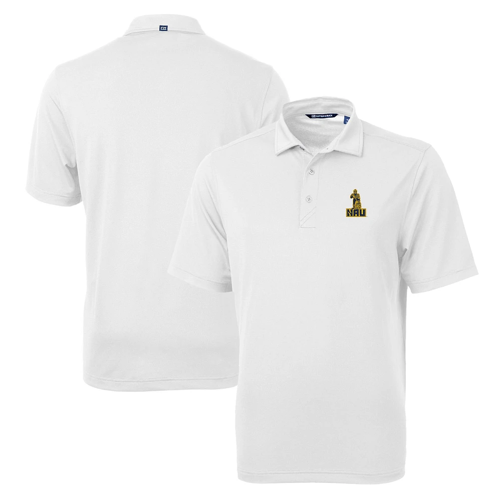 Men's Cutter & Buck White Northern Arizona Lumberjacks Team Big Tall Virtue Eco Pique Recycled Polo