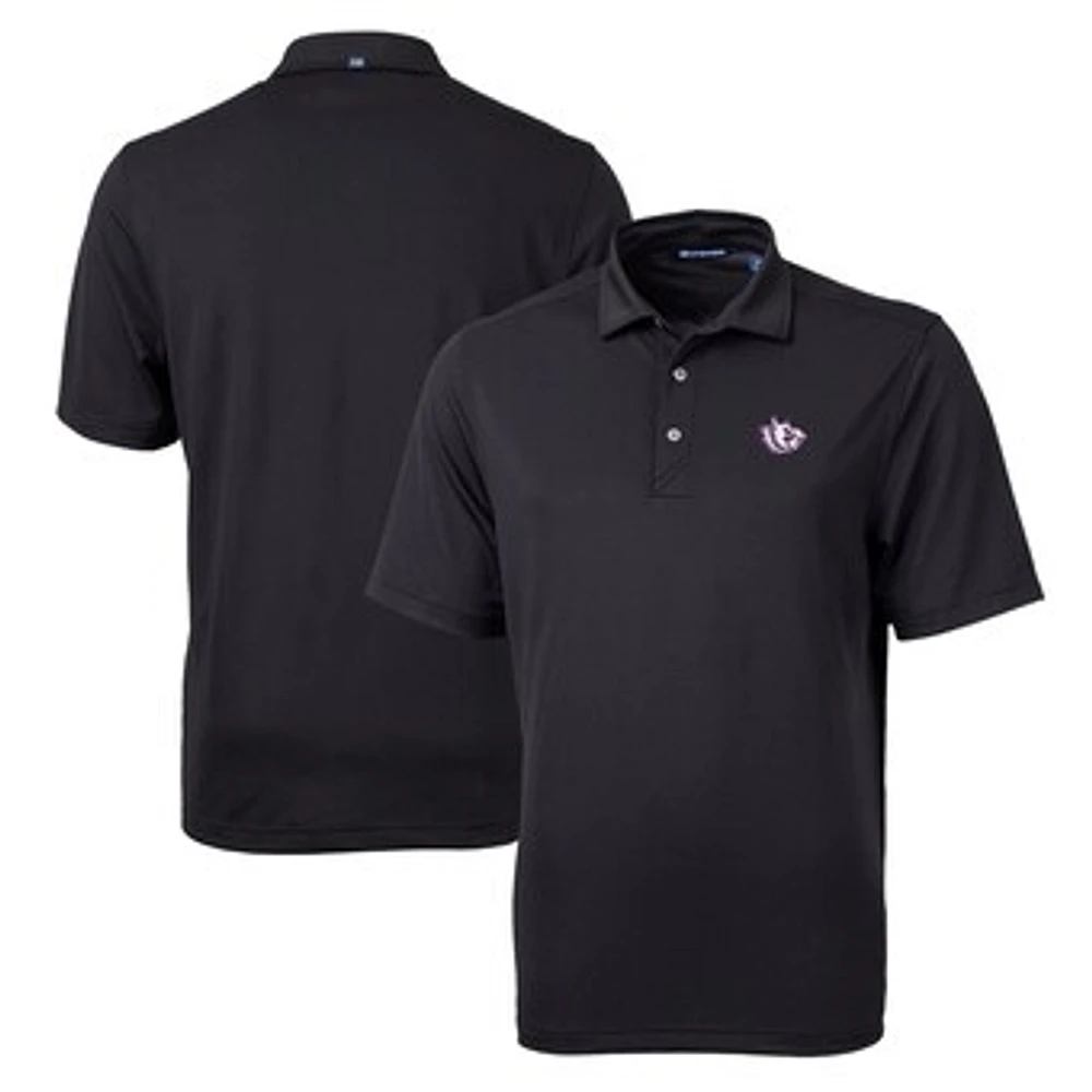 Men's Cutter & Buck Black TCU Horned Frogs Team Big Tall Virtue Eco Pique Recycled Polo