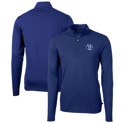 Men's Cutter & Buck Royal Air Force Falcons Team Big Tall Virtue Eco Pique Recycled Quarter-Zip Pullover Top