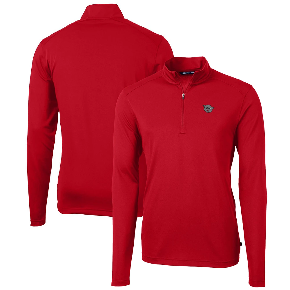 Men's Cutter & Buck Red Cincinnati Bearcats Team Big Tall Virtue Eco Pique Recycled Quarter-Zip Pullover Top