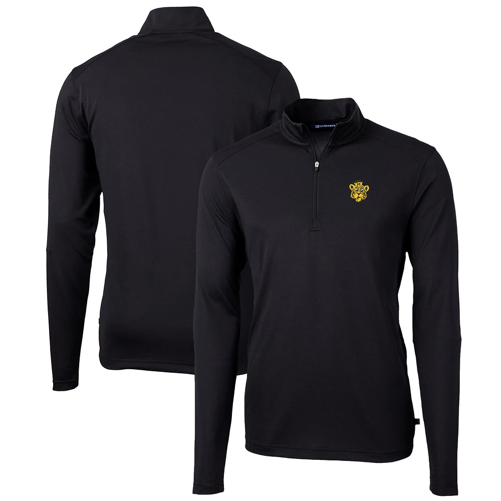 Men's Cutter & Buck Missouri Tigers Team Big Tall Virtue Eco Pique Recycled Quarter-Zip Pullover Top