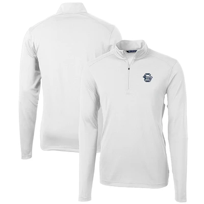 Men's Cutter & Buck White Penn State Nittany Lions Team Big & Tall Virtue Eco Pique Recycled Quarter-Zip Pullover Top