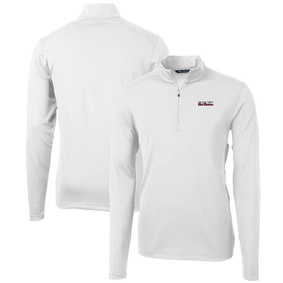 Men's Cutter & Buck White Texas Tech Red Raiders Team Big Tall Virtue Eco Pique Recycled Quarter-Zip Pullover Top