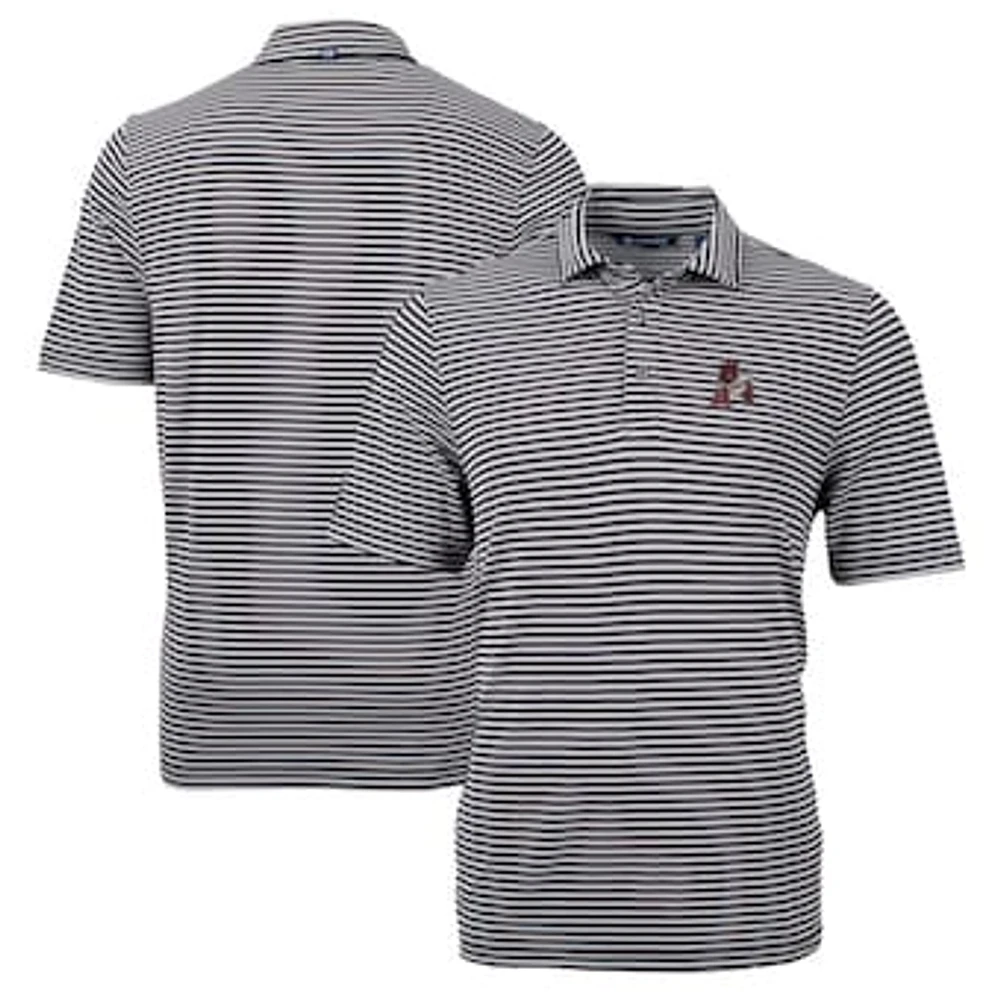 Men's Cutter & Buck Arkansas Razorbacks Big Tall Team Logo Virtue Eco Pique Stripe Recycled Polo