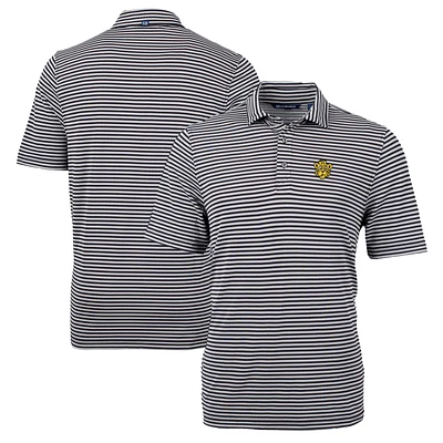 Men's Cutter & Buck Black Missouri Tigers Big Tall Team Logo Virtue Eco Pique Stripe Recycled Polo
