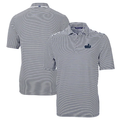 Men's Cutter & Buck Navy Old Dominion Monarchs Big Tall Team Logo Virtue Eco Pique Stripe Recycled Polo