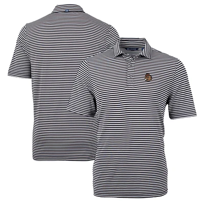 Men's Cutter & Buck Black Oregon State Beavers Big Tall Team Logo Virtue Eco Pique Stripe Recycled Polo