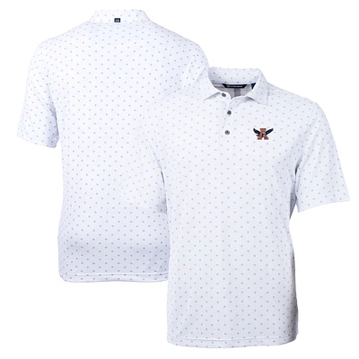 Men's Cutter & Buck White Auburn Tigers Team Big Tall Virtue Eco Pique Tile Print Polo