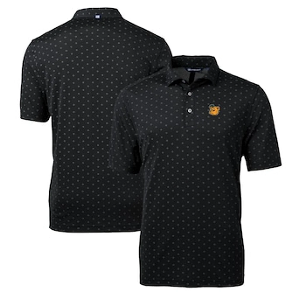 Men's Cutter & Buck Black Baylor Bears Team Big Tall Virtue Eco Pique Tile Print Polo