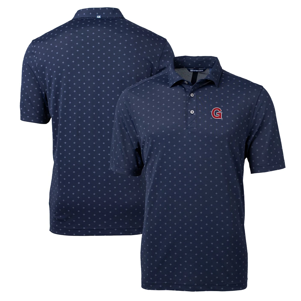 Men's Cutter & Buck Navy Gonzaga Bulldogs Team Big Tall Virtue Eco Pique Tile Print Polo