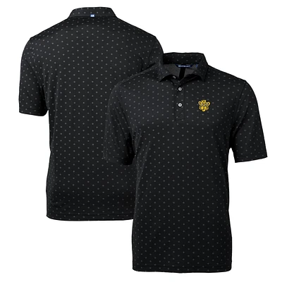 Men's Cutter & Buck Black Missouri Tigers Team Big Tall Virtue Eco Pique Tile Print Polo
