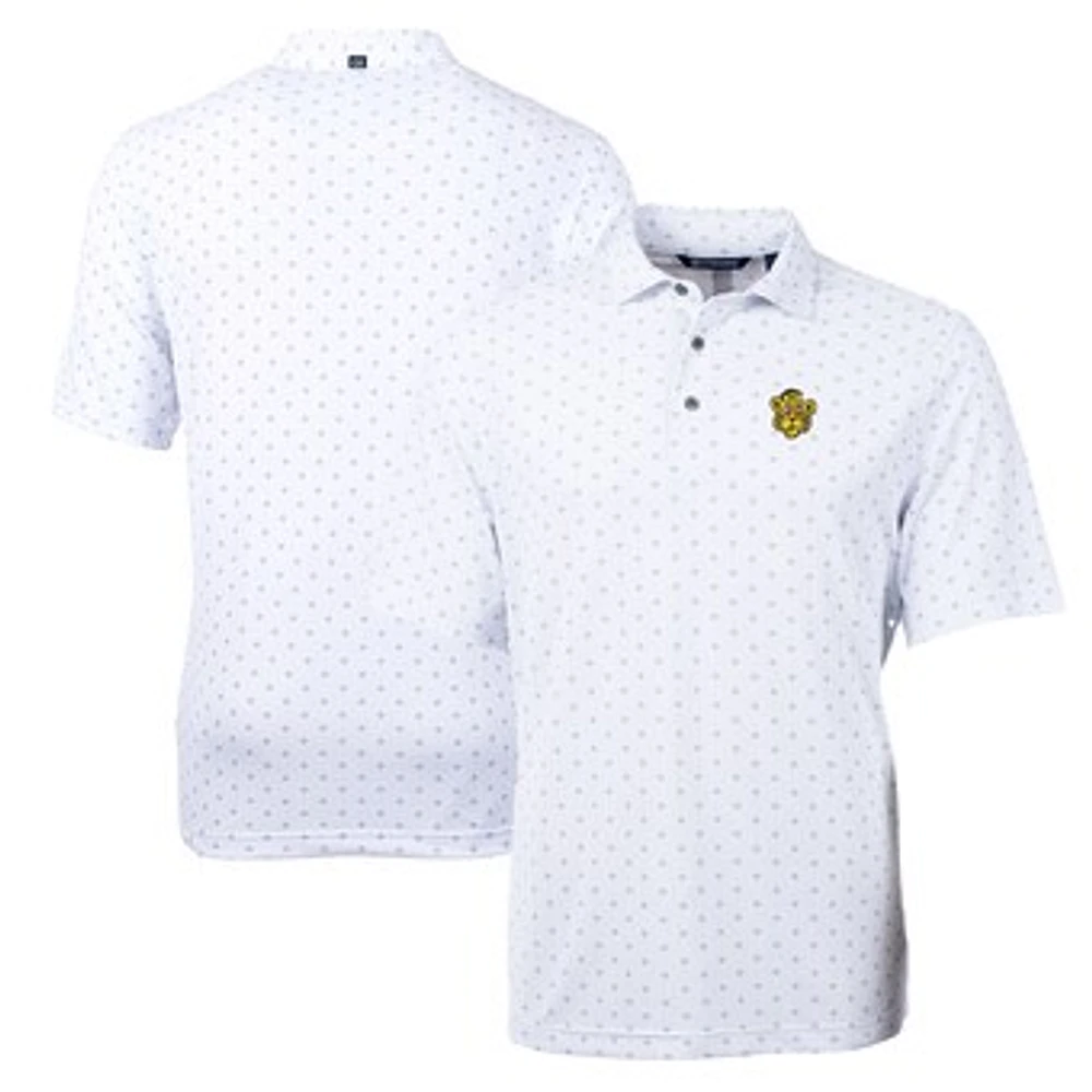 Men's Cutter & Buck White Missouri Tigers Team Big Tall Virtue Eco Pique Tile Print Polo