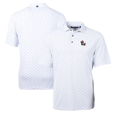 Men's Cutter & Buck White NC State Wolfpack Team Big Tall Virtue Eco Pique Tile Print Polo
