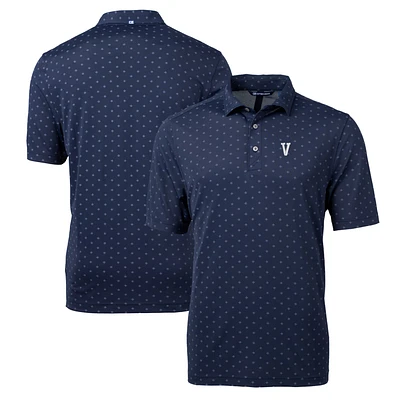 Men's Cutter & Buck Navy Villanova Wildcats Team Big Tall Virtue Eco Pique Tile Print Polo