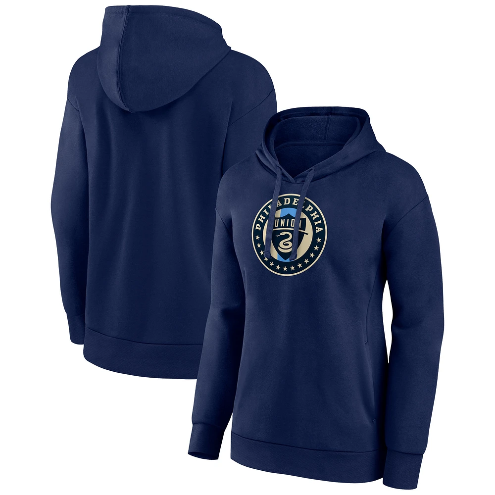 Women's Navy Philadelphia Union Official Logo Pullover Hoodie