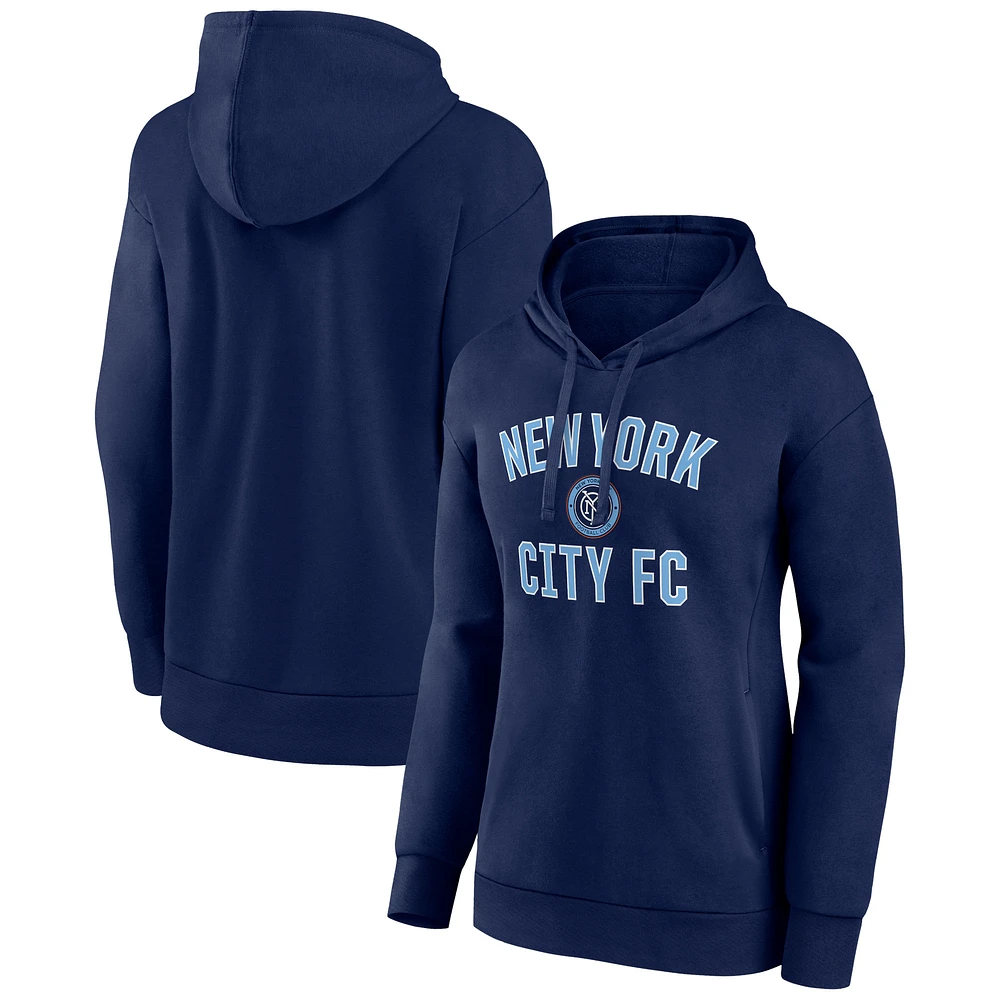 Women's Navy New York City FC Victory Arch Pullover Hoodie