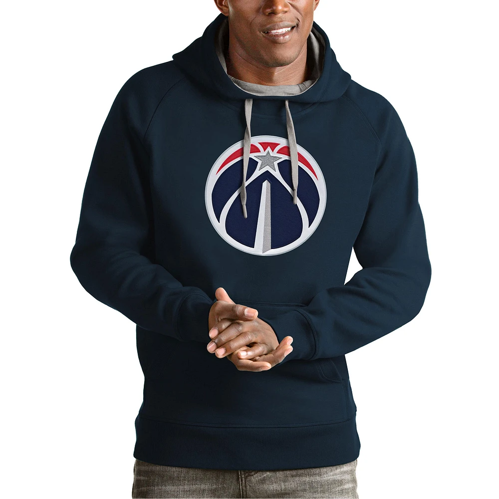 Men's Antigua Navy Washington Wizards Team Logo Victory Pullover Hoodie