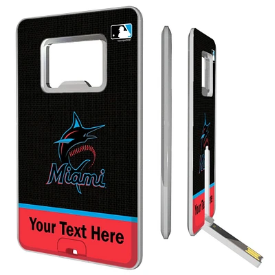 Miami Marlins Personalized Credit Card USB Drive & Bottle Opener