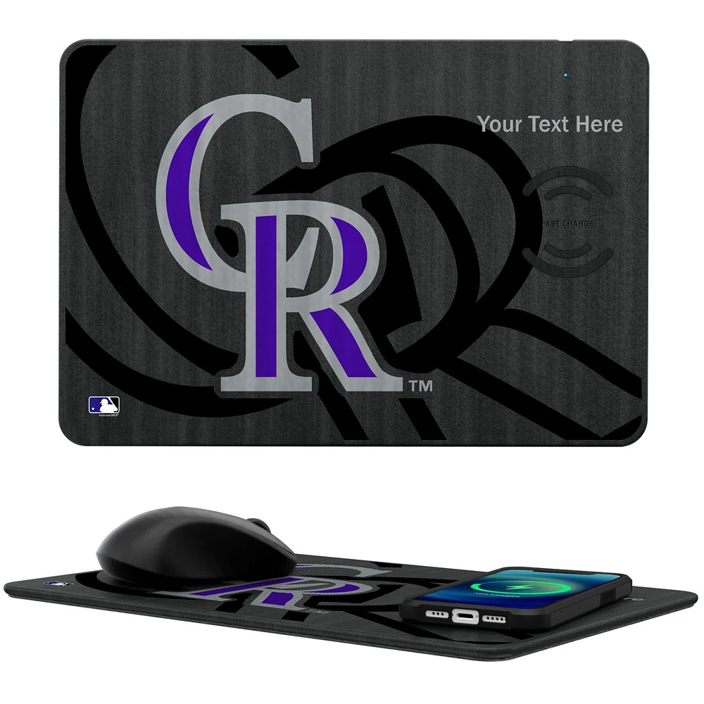 Colorado Rockies Personalized Wireless Charger & Mouse Pad