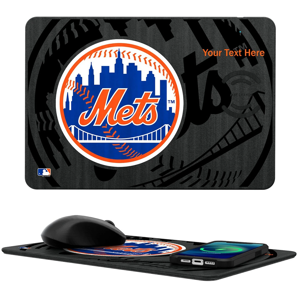 New York Mets Personalized Wireless Charger & Mouse Pad