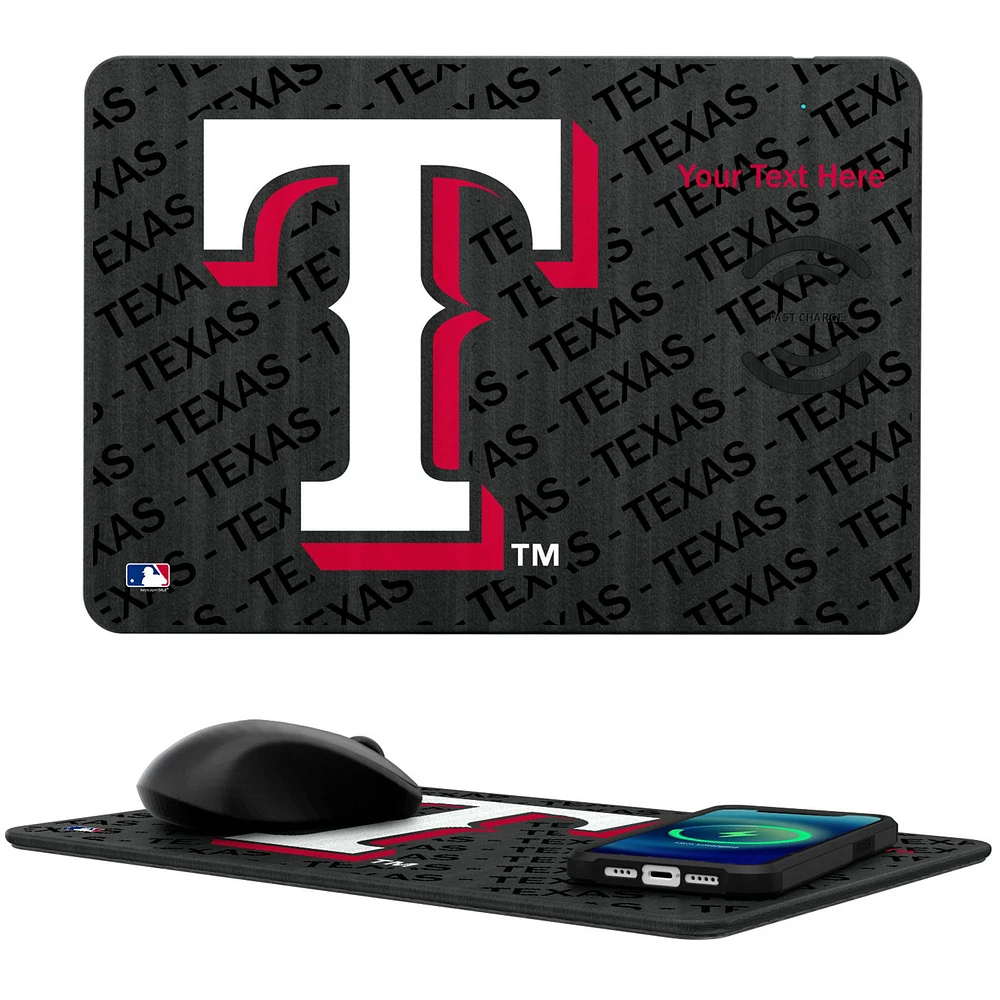 Texas Rangers Personalized Wireless Charger & Mouse Pad