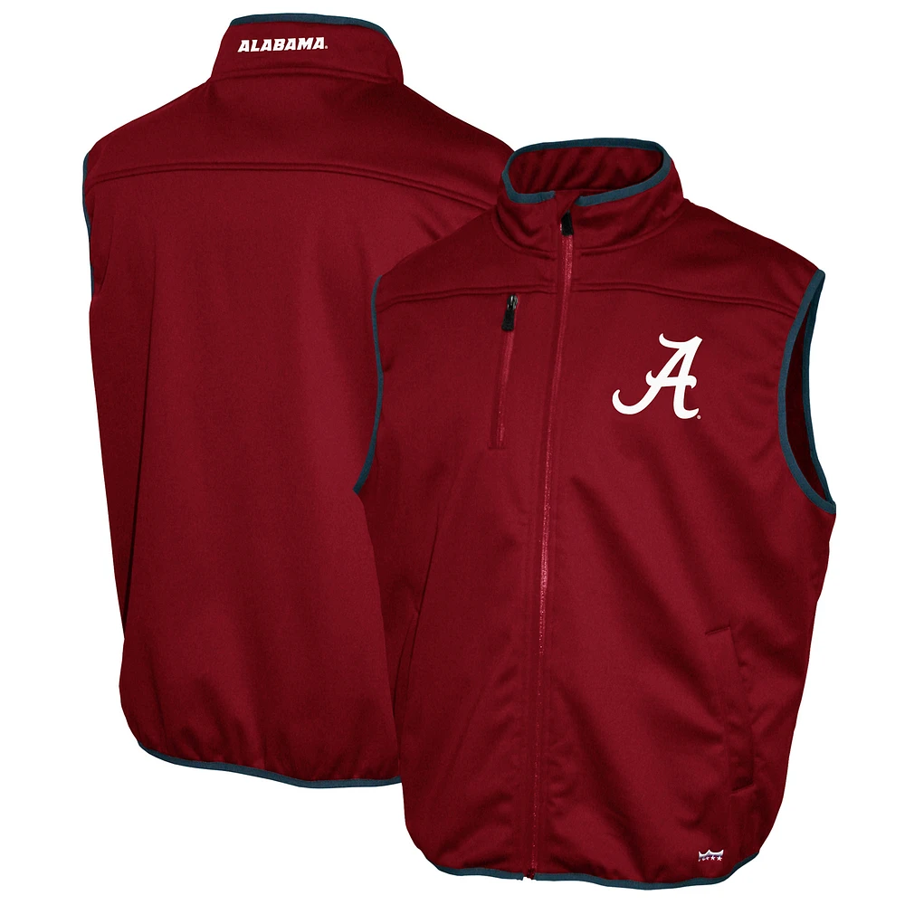 Men's Franchise Club Crimson Alabama Tide Softshell Full-Zip Vest