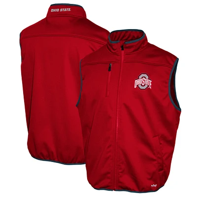 Men's Franchise Club Scarlet Ohio State Buckeyes Softshell Full-Zip Vest