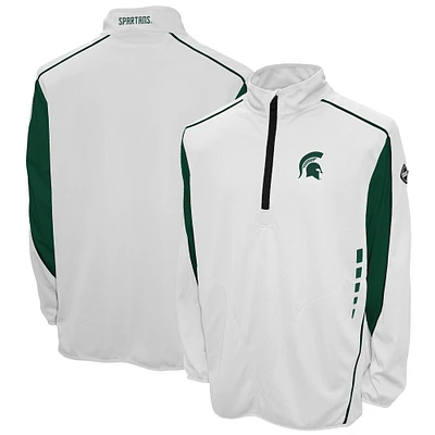Men's Franchise Club White Michigan State Spartans Flex Thermatec Quarter-Zip Jacket