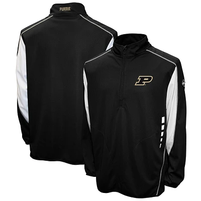 Men's Franchise Club Black Purdue Boilermakers Flex Thermatec Quarter-Zip Jacket