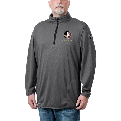 Men's Franchise Club Charcoal Florida State Seminoles Flex Thermatec Team Quarter-Zip Jacket
