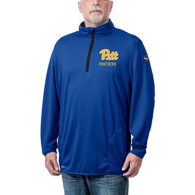 Men's Franchise Club Royal Pitt Panthers Flex Thermatec Team Quarter-Zip Jacket