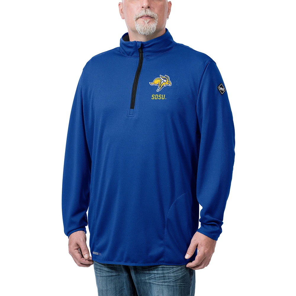 Men's Franchise Club Blue South Dakota State Jackrabbits Flex Thermatec Team Quarter-Zip Jacket