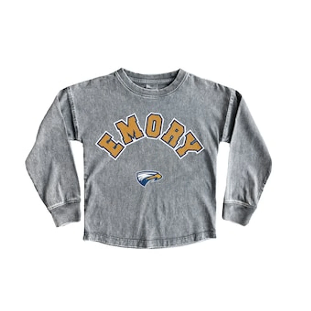 Youth Gameday Couture Gray Emory Eagles Faded Wash Pullover Top