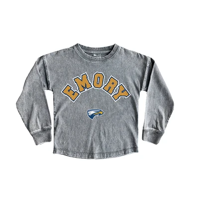 Youth Gameday Couture Gray Emory Eagles Faded Wash Pullover Top