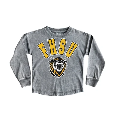 Youth Gameday Couture Gray Fort Hays State Tigers Faded Wash Pullover Top
