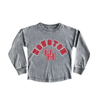 Youth Gameday Couture Gray Houston Cougars Faded Wash Pullover Top