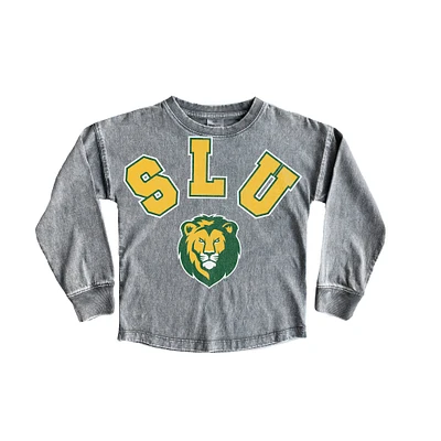 Youth Gameday Couture Gray Southeastern Louisiana Lions Faded Wash Pullover Top