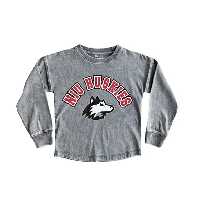 Youth Gameday Couture Gray Northern Illinois Huskies Faded Wash Pullover Top
