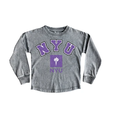 Youth Gameday Couture Gray NYU Violets Faded Wash Pullover Top