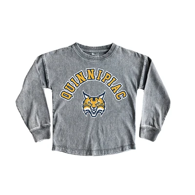 Youth Gameday Couture Gray Quinnipiac Bobcats Faded Wash Pullover Top