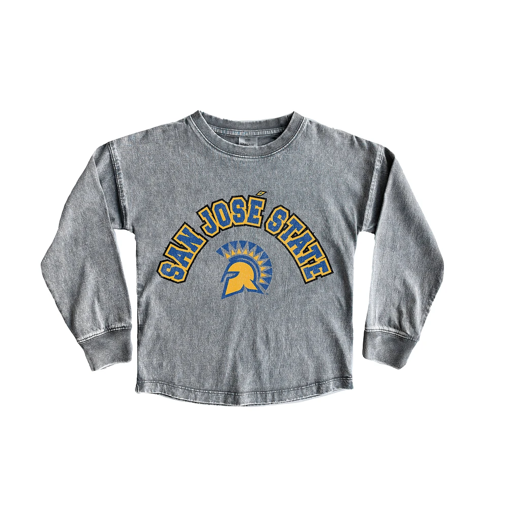 Youth Gameday Couture Gray San Jose State Spartans Faded Wash Pullover Top