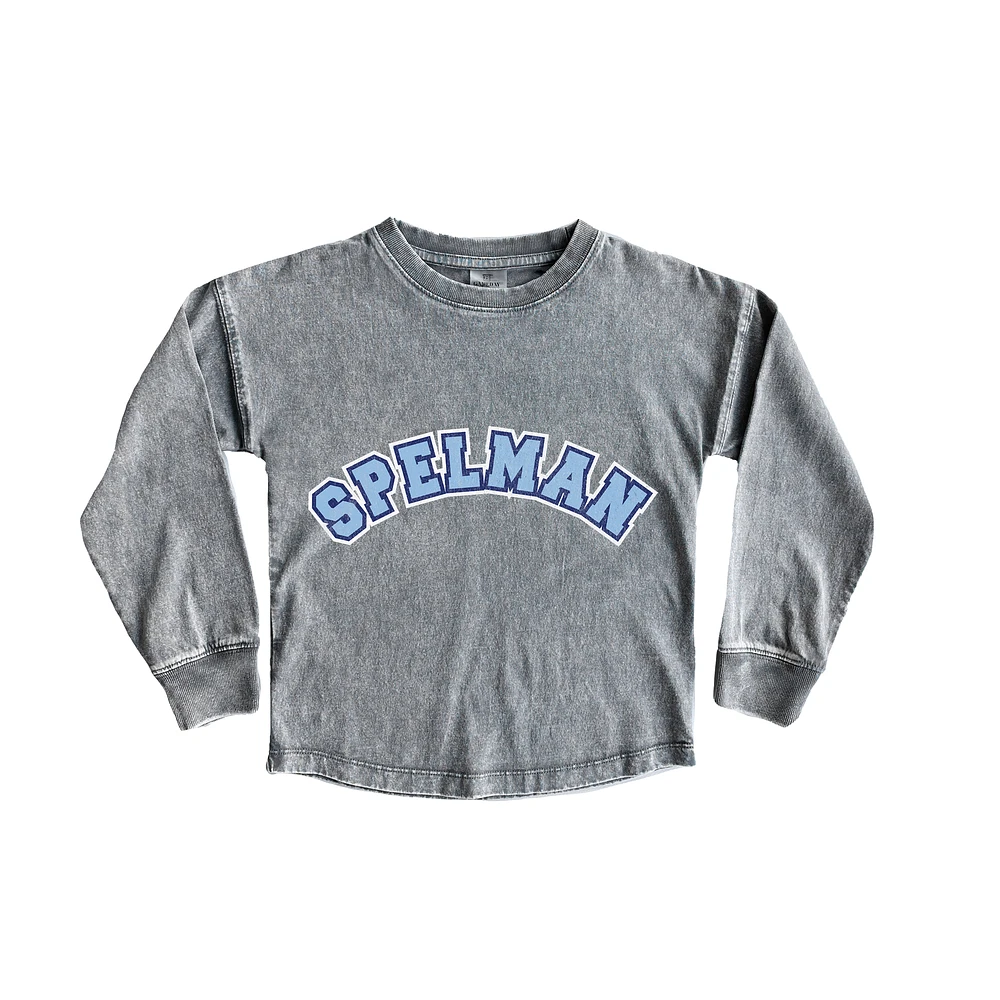 Youth Gameday Couture Gray Spelman College Jaguars Faded Wash Pullover Top