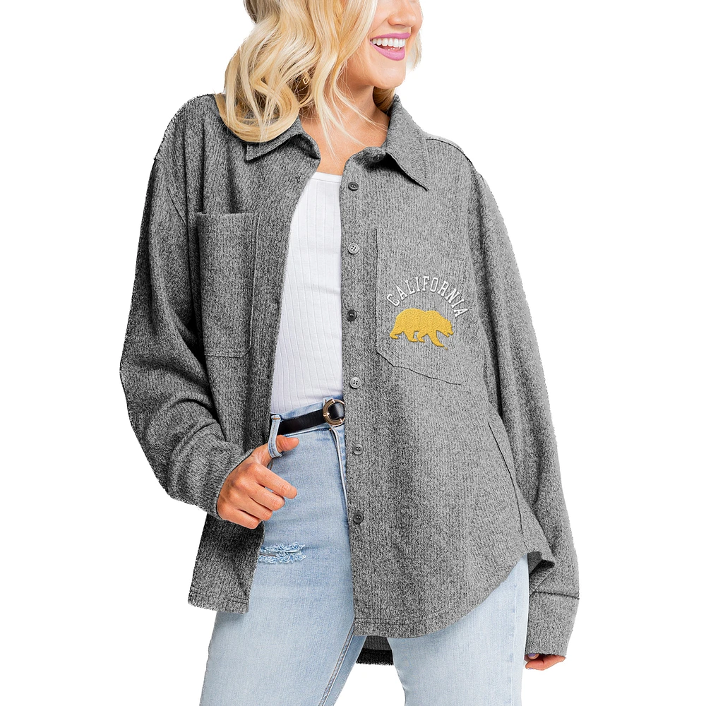 Women's Gameday Couture Gray Cal Bears Switch It Up Tri-Blend Button-Up Shacket